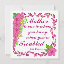 Mors dag citerar ur Emily Dickinson Card
