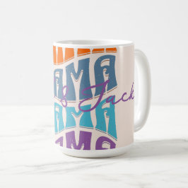 Mors dag Colorful Typography Mamma Kids Namn Kaffemugg