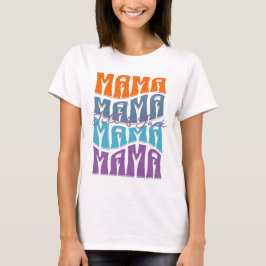 Mors dag Colorful Typography Mamma Kids Namn T Shirt