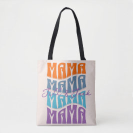 Mors dag Colorful Typography Mamma Kids Namn Tygkasse