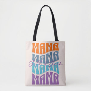 Mors dag Colorful Typography Mamma Kids Namn Tygkasse
