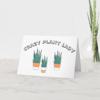 Mors dag Crazy Plant Dam Snake Plant Card Kort