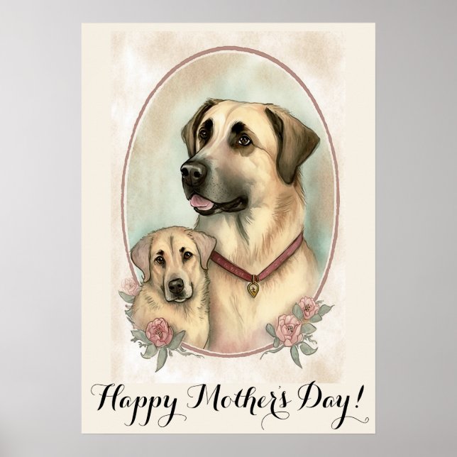 Mors dag Cute Anatolian Shepherd Hund Mamma Poster (Framsidan)