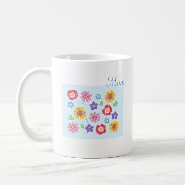 Mors dag Cute Blomsterträdgård Coffee Mugg (Vänster)