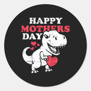 Mors dag cute T Rex Dinosaur Son Tod för barn Runt Klistermärke