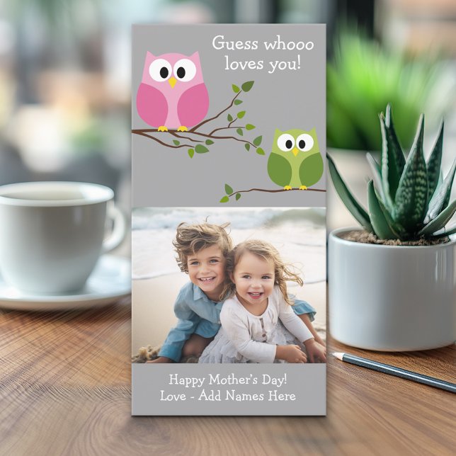 Mors dag - Cute Uggla - kärlek du (Classic Christmas Photo Card)