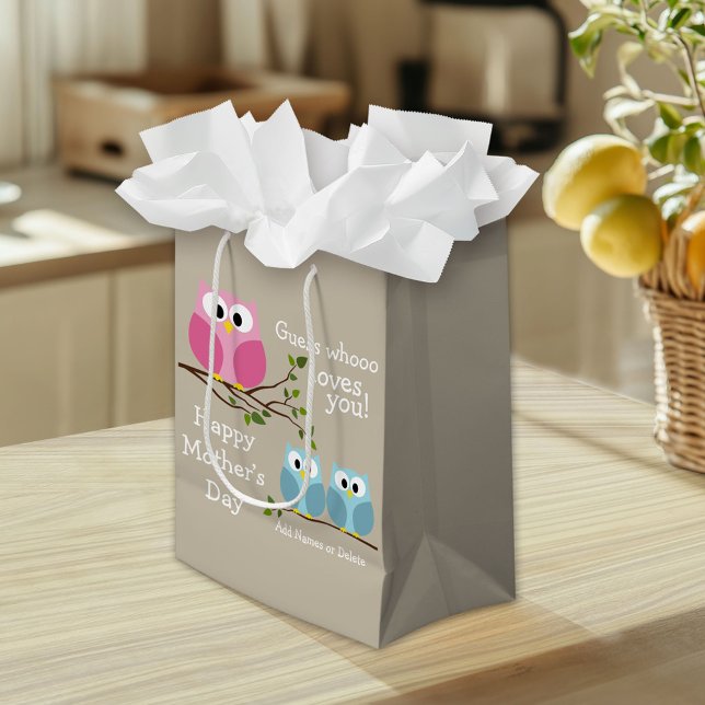 Mors dag - Cute Uggla - kärlek du (Custom Gift Bag)