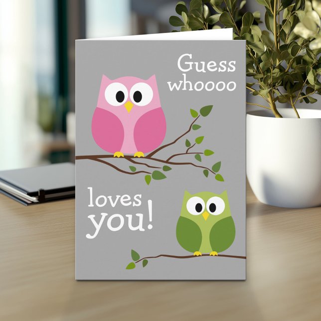 Mors dag - Cute Uggla - kärlek du Kort (Personalized Mother's Day Greeting Card)