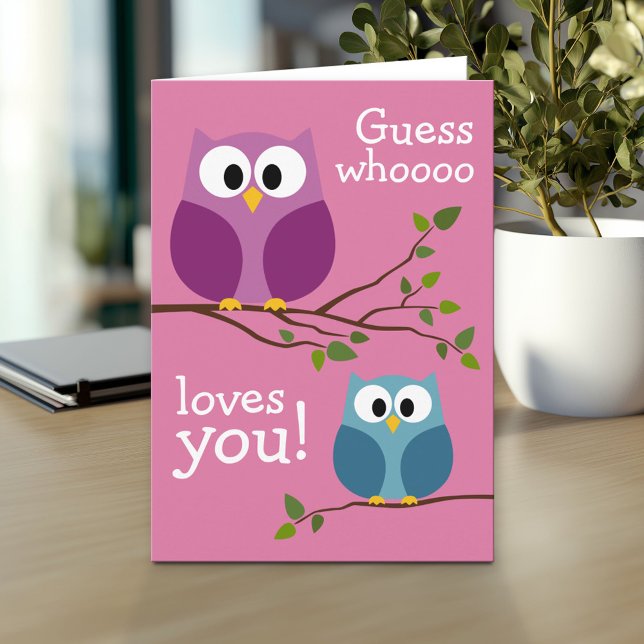 Mors dag - Cute Uggla Kort (Personalized Mother's Day Greeting Card)
