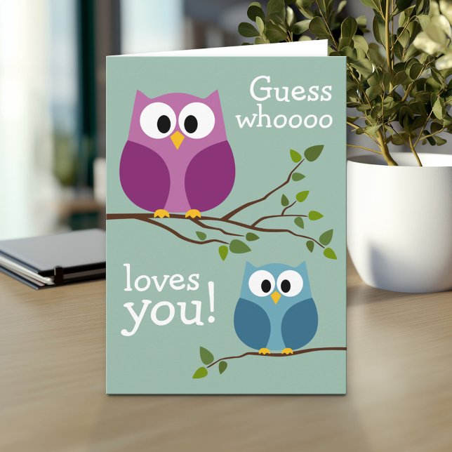 Mors dag - Cute Uggla Kort (Personalized Mother's Day Greeting Card)