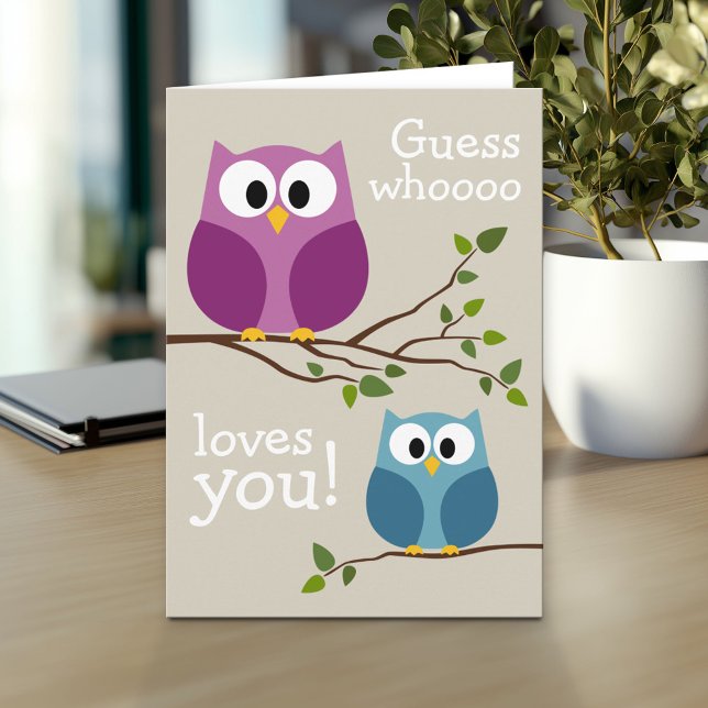 Mors dag - Cute Uggla Kort (Personalized Mother's Day Greeting Card)