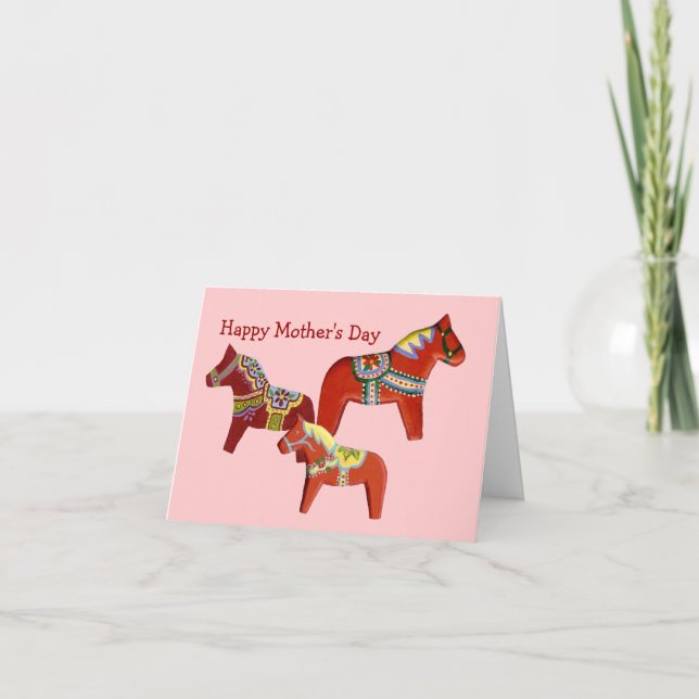 Mors dag Dala Horses Card Kort (Framsida)