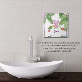 Mors dag dekorativa fåglar kakelplatta