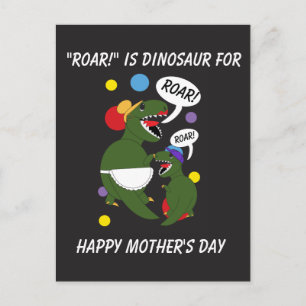 Mors dag Dinosaur Son Mamma personalize Vykort