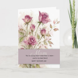 Mors dag Dotter Bästa vän Blommig Ros Kort