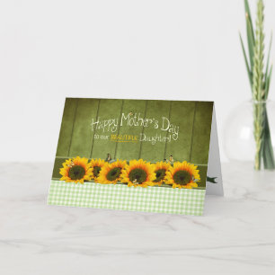 mors dag - Dotter - Solblommor och fjärilar Kort