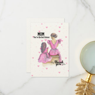 Mors dag dotters mor rosa - fint vykort