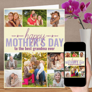 Mors dag Editable Best Grandma, 8-foto Kort