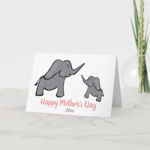 Mors dag elefant mor & barnkort kort