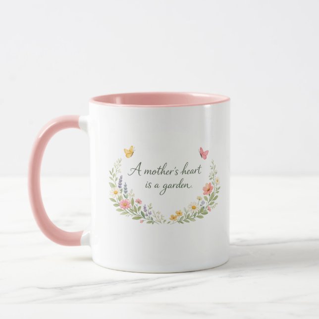 Mors dag Elegant blomma  Mugg (Vänster)