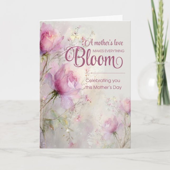 Mors dag Elegant Feminint Rosa Festlig Hyllning åt Kort (Framsida)
