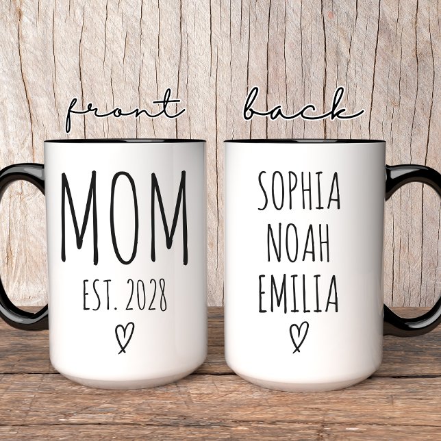 Mors dag | Elegant skript Mamma Anpassade Namn Mugg (custom mom mug, mothers day mug, mom coffee cup, new mom gift, expecting mom mug, baby shower mug,)