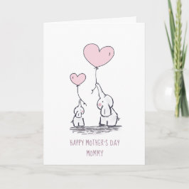 Mors dag Elephants Mamma och Baby Kort
