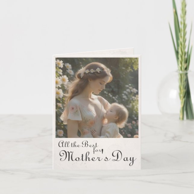 Mors dag – En öm trädgårdsomfamning Kort (Framsida)