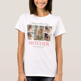 Mors dag enkelt Modern Script 5-foto T Shirt