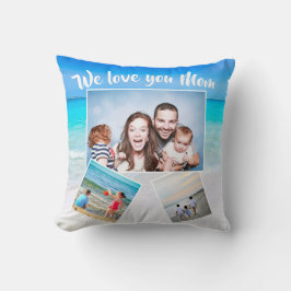 Mors dag-familjens fotoutspridda pakettema kudde