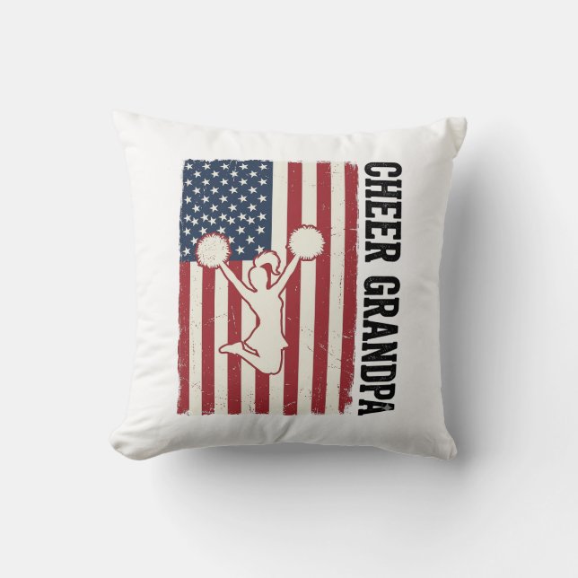 Mors dag farfar Patriotisk Vintage Flagga Tröja De Kudde (Framsida)