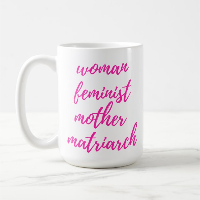 Mors dag Feminist Kvinna Varma Rosa Kaffemugg (Vänster)
