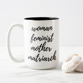 Mors dag Feministisk Handskriven Typografi Svart Två-Tonad Mugg