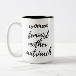 Mors dag Feministisk Handskriven Typografi Svart Två-Tonad Mugg