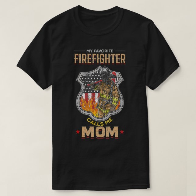 Mors dag Firefighter Mamma Gift Idea Fire Fighter T Shirt (Design framsida)