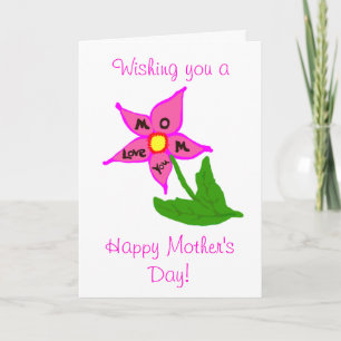Mors dag Flower Kärlek You Message Kort
