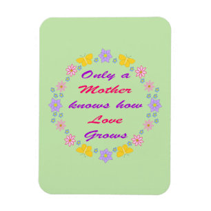 Mors dag Flowers och Butterflies Magnet