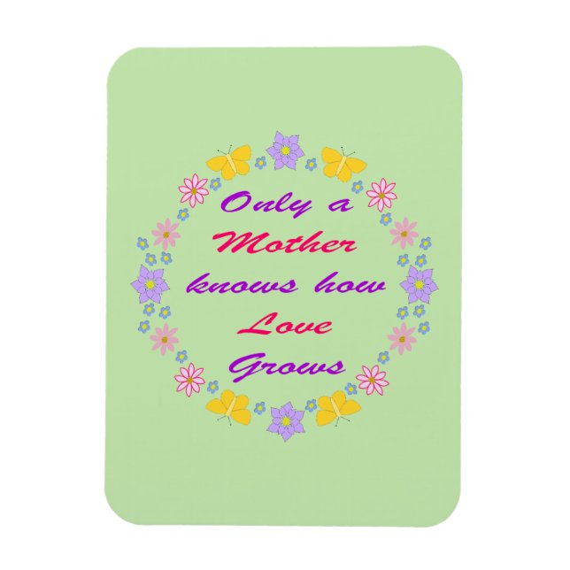 Mors dag Flowers och Butterflies Magnet (Vertikal)