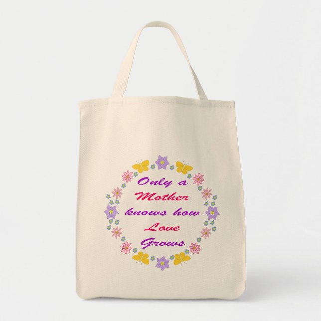 Mors dag Flowers och Butterflies Tygkasse (Framsidan)