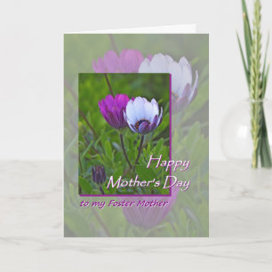 Mors dag för Foster Mor Lila blommor Kort