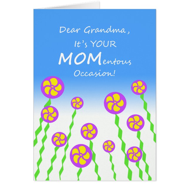 Mors dag för Grandma MOMentous Tillfälle Pun Hälsningskort (Framsidan)