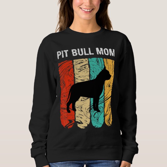 Mors dag för Hund Pit Bull Mamma T Shirt (Framsida)