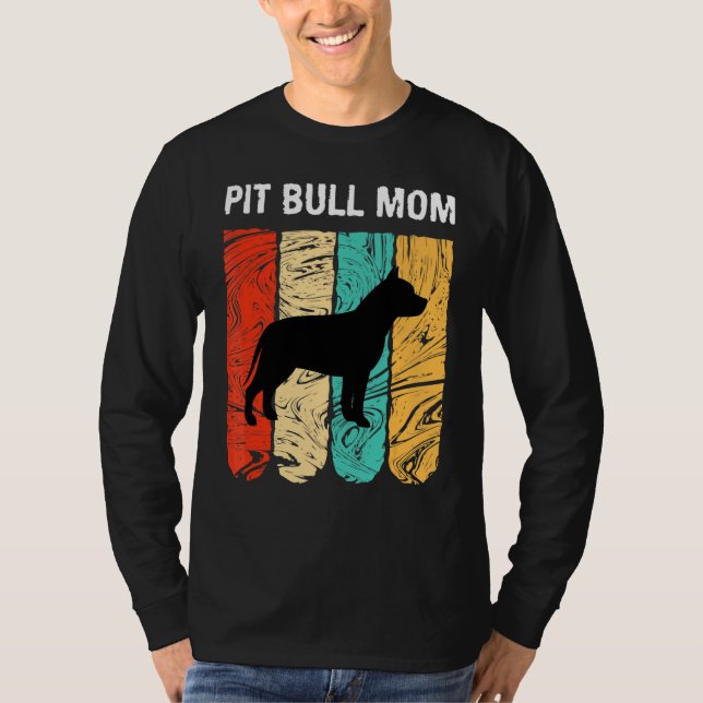Mors dag för Hund Pit Bull Mamma T Shirt (Framsida)