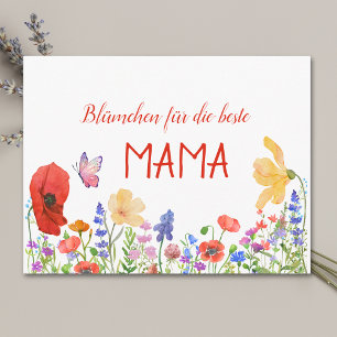Mors dag för Mamma - Akvarell Vilda Blommor Vykort