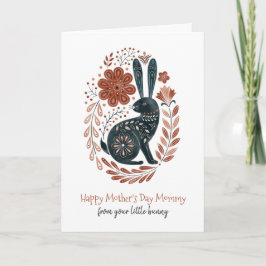 Mors dag för Mamma Woodland Bunny Helgdag Kort