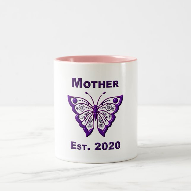 Mors dag för mor ”Est 2020” Två-Tonad Mugg (Center)