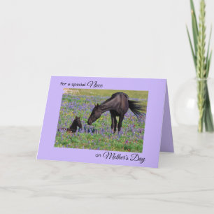Mors dag för Photo Niece Mare & Foal Bluebells Fot Kort