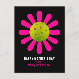 Mors dag för Pickleball Mamma, svart Vykort