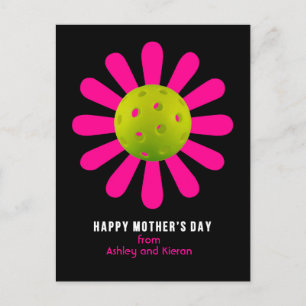 Mors dag för Pickleball Mamma, svart Vykort