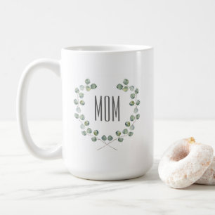 Mors dag för ram för vattenfärgEucalyptuslöv Kaffemugg